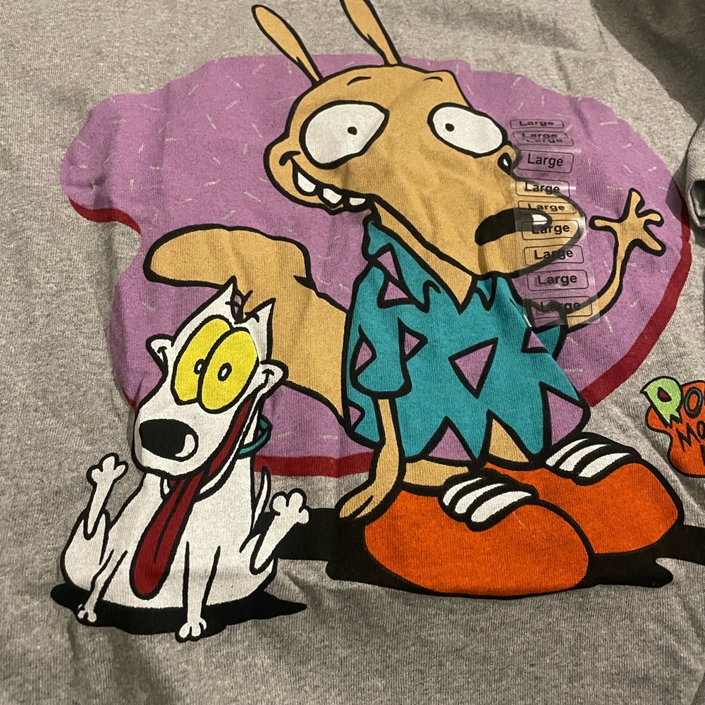 🚨Sold🚨Gray Cartoon Dog T-Shirt